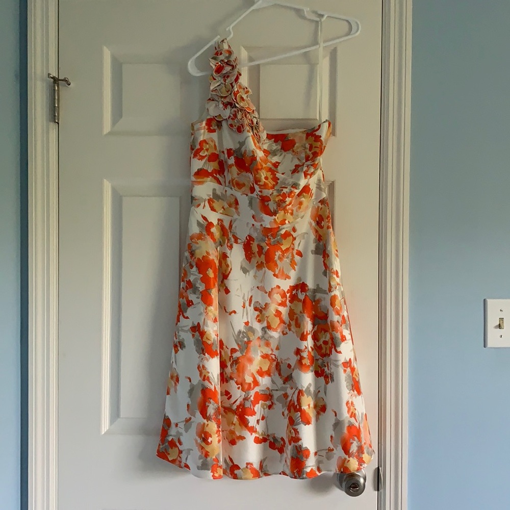 EUC floral one-shoulder dress